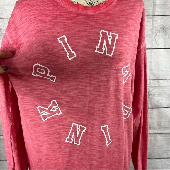 PINK by Victoria's Secret Long Sleeve Burnout Distressed Tee Size Extra Small - Picture 3 of 13